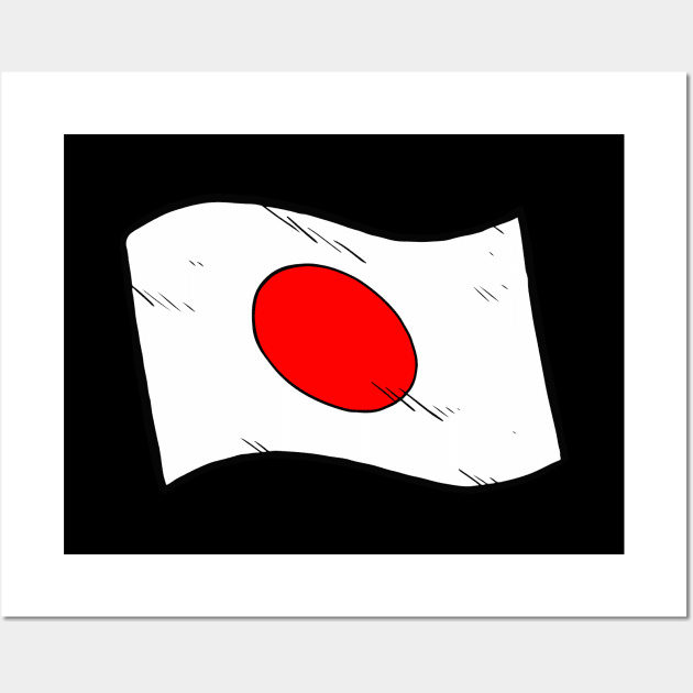 Flag of Japan Wall Art by Baddest Shirt Co.